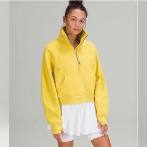 NWT Lululemon Half Zip Funnel Neck Scuba Hoodie In Soleil Yellow